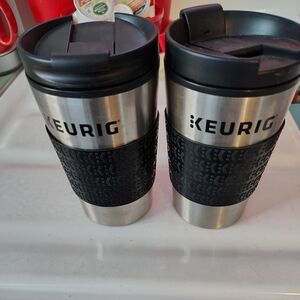Keurig 12oz Insulated Travel Mug Pair Stainless & Black